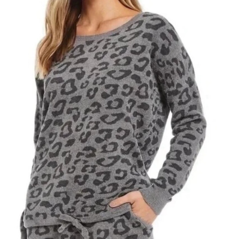 Barefoot Dreams Ultra Lite Slouchy Cheetah Pullover